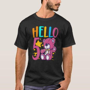 hallo 5-jarige thuisdag voor kinderen van 5 jaar t-shirt