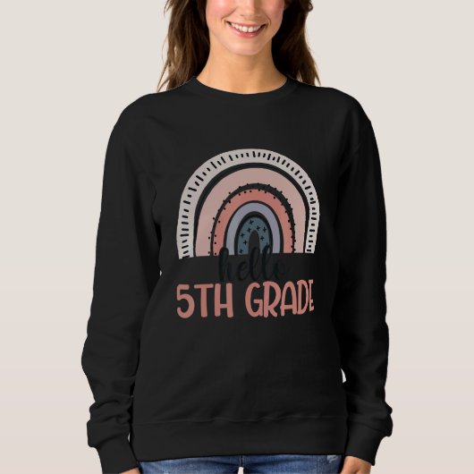hallo 5e graad Boho regenboogvijfde graad leraar S Trui (Voorkant)