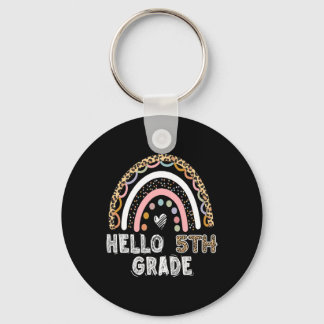 hallo 5e graad Leopard Rainbow 5e Grade Teache Sleutelhanger