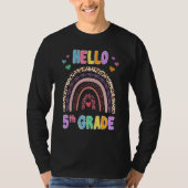 hallo 5e graad Leopard Rainbow Teacher Girls Back T-shirt (Voorkant)