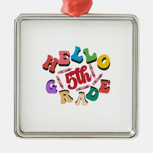 hallo 5e graad metalen ornament (Voorkant)