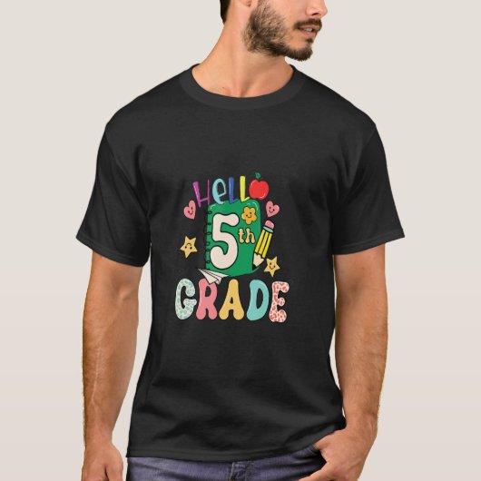 hallo 5e graad van het team 5e graad terug naar sc t-shirt (Voorkant)