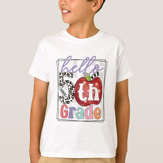 Hallo 5e klas, jongen of meisje t-shirt (Voorkant)