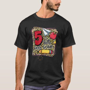 Hallo 5e klas luipaard Lijst meisjes jongens schat T-shirt