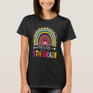 Hallo 5e klas regenboog vijfde klas leraar terug T T-shirt