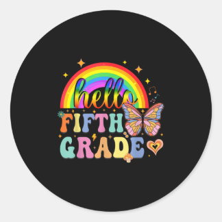 Hallo 5e klas terug naar school 5e klas leraar r ronde sticker