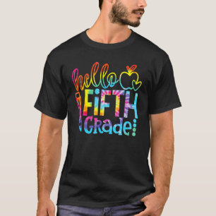 Hallo 5e klas Tie Dye Eerste schooldag Team F T-shirt