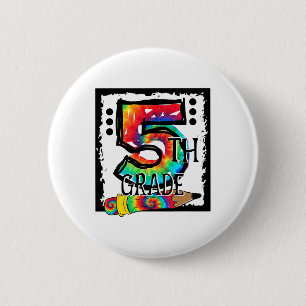 Hallo 5e klas vijfde klas leraar tie-dye ck naar  ronde button 5,7 cm