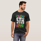 Hallo 5th Grade Afstuderen Terug naar School Manne T-shirt (Voorkant volledig)