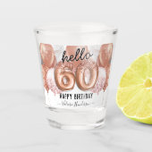 hallo 60 roze glitter Birthday ballons Shot Glass Shot Glas (Voorkant)