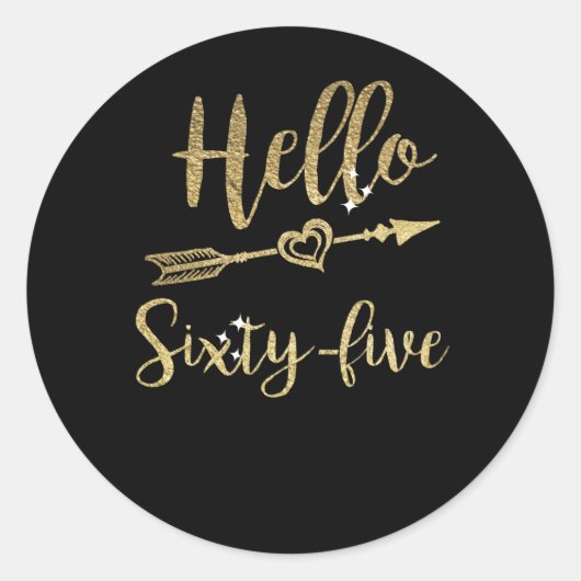 hallo 60 vijfde verjaardag 65e verjaardag ronde sticker (Voorkant)