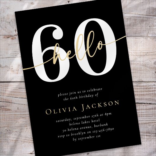 Hallo 60 Zestigste verjaardag Kaart