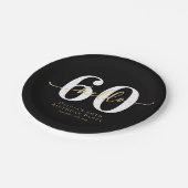 Hallo 60 Zestigste verjaardag Papieren Bordje (Gekanteld)