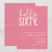 Hallo 60e verjaardag moderne perzik minimaal kaart (Voorkant / Achterkant)