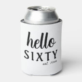 hallo 60e verjaardag op persoonlijke titel blikjeskoeler (Blikje Voorkant)
