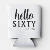 hallo 60e verjaardag op persoonlijke titel blikjeskoeler (Achterkant)