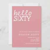 hallo 60e verjaardagsfeest kaart (Voorkant)