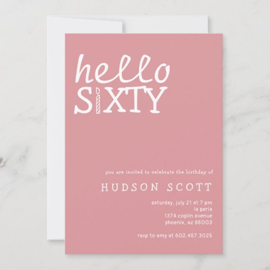hallo 60e verjaardagsfeest kaart (Voorkant)