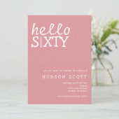 hallo 60e verjaardagsfeest kaart (Staand voorkant)