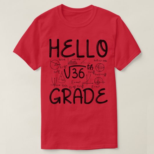 hallo 6e graad, terug naar school T-shirt (Design voorkant)