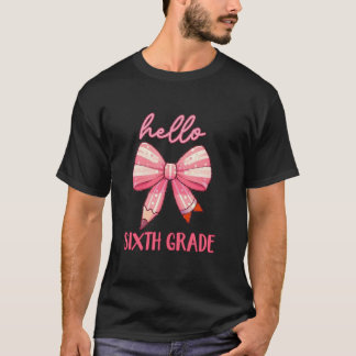 Hallo 6e klas potlood boog coquette boog terug naa t-shirt
