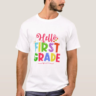 Hallo 6e klas terug naar school 6e schooldag t-shirt