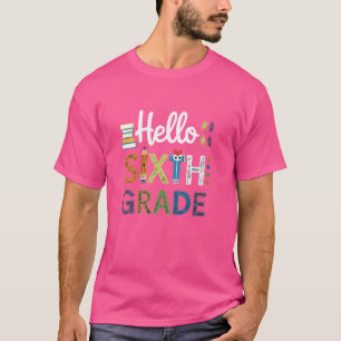 Hallo 6e klas terug naar school potlood Kinder ler T-shirt