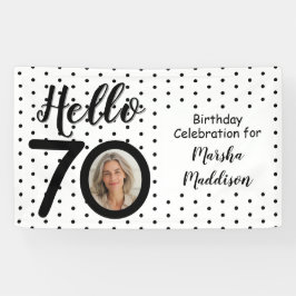 Hallo 70 Foto Zwart & Wit Stippen Verjaardag Spandoek