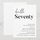 Hallo 70 Moderne Chic minimalist 70e verjaardag Kaart (Voorkant / Achterkant)