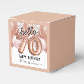 hallo 70 Roze Glitter Birthday Balloons Favor Box Bedankdoosjes (Voorkant Zijde)
