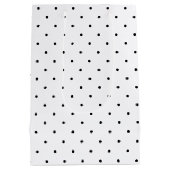 Hallo 70 Zwart & Wit Stippen Foto & Naam Verjaarda Medium Cadeauzakje (Achterkant)