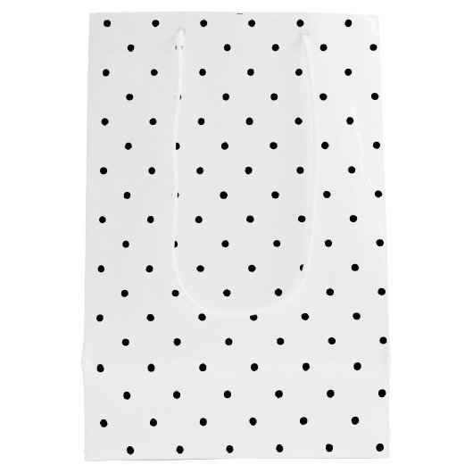 Hallo 70 Zwart & Wit Stippen Foto & Naam Verjaarda Medium Cadeauzakje (Achterkant)