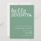 hallo 70e verjaardag partij kaart (Voorkant)