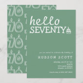 hallo 70e verjaardag partij kaart (Voorkant / Achterkant)