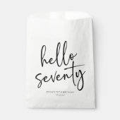 Hallo 70ste minimalistische 70ste verjaardagsfeest bedankzakje (Voorkant)