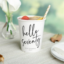 Hallo 70ste minimalistische 70ste verjaardagsfeest