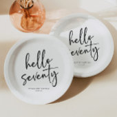 Hallo 70ste minimalistische 70ste verjaardagsfeest papieren bordje