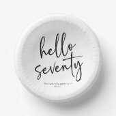 Hallo 70ste minimalistische 70ste verjaardagsfeest papieren kommen (Voorkant)