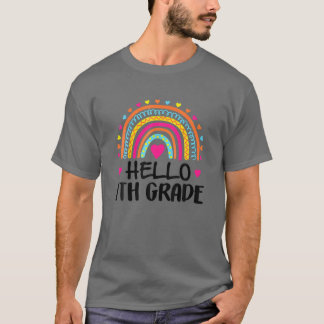 hallo 7e graad leraar begrafenis regenboog terugt. t-shirt