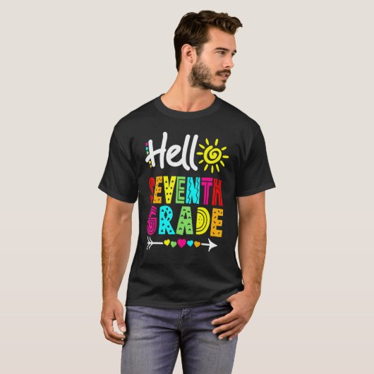 hallo 7e Grade Fun Terug naar de leraar T-shirt (Voorkant volledig)