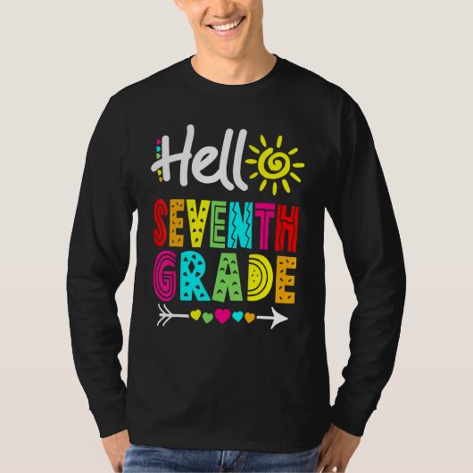 hallo 7e Grade Fun Terug naar de leraar T-shirt (Voorkant)