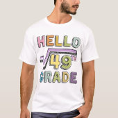 hallo 7e Grade Funny Square Root van 49 Wiskunde T-shirt (Voorkant)