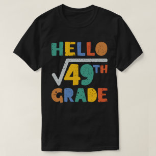 hallo 7e Grade Funny Square Root van 49 Wiskunde T-shirt