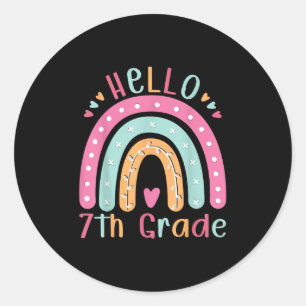 Hallo 7e klas terug naar school Zevende klas lesge Ronde Sticker