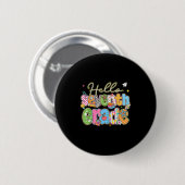 Hallo 7e leerjaar Eerste schooldag Terug naar scho Ronde Button 5,7 Cm (Voorkant /achterkant)
