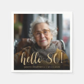 Hallo 80 Achttigste verjaardag foto Servet (Voorkant)