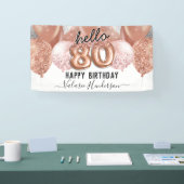 hallo 80 roze Glitter Birthday Balloons Sign. Spandoek (Beurs)