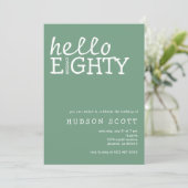 hallo 80ste verjaardag kaart (Staand voorkant)