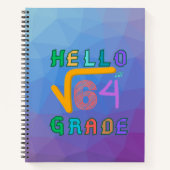 hallo 8e Grade Funny Square Root van 64 Wiskunde T Notitieboek (Voorkant)