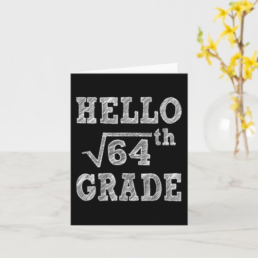 hallo 8e Grade Square Root van 64 Terug naar Schoo Kaart (Gele Bloem)